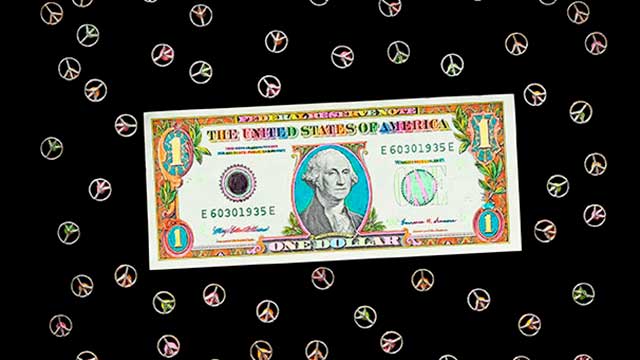 hand colored money art by west roberts