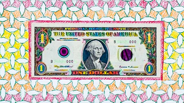 hand colored money art by west roberts