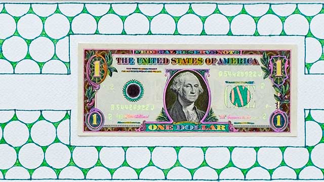 hand colored money art by west roberts