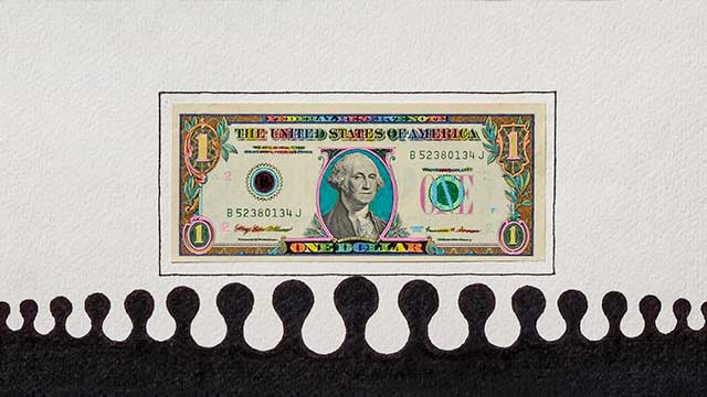 hand colored money art by west roberts