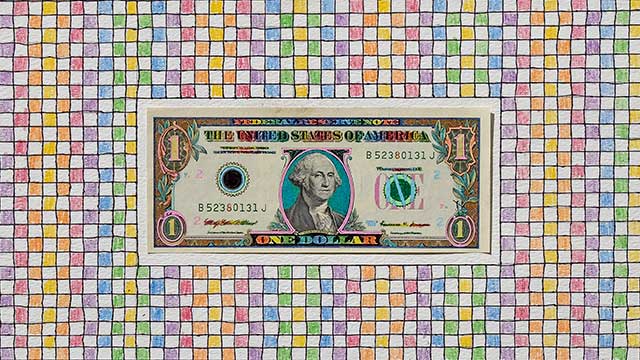 hand colored money art by west roberts