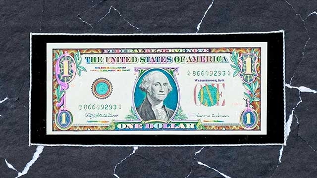 hand colored money art by west roberts
