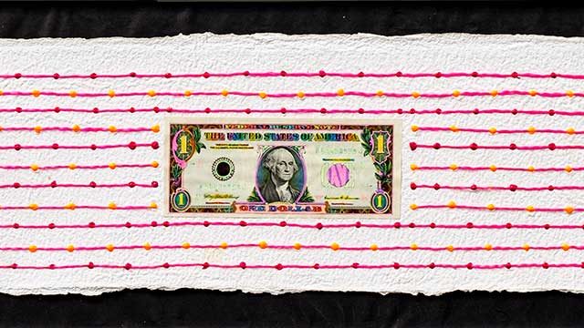 hand colored money art by west roberts