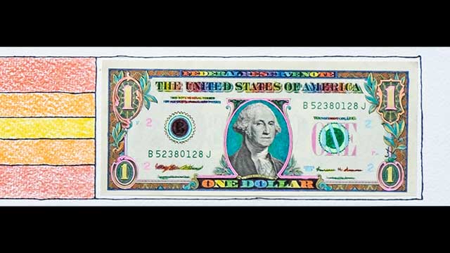 hand colored money art by west roberts