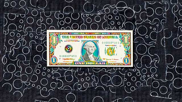 hand colored money art by west roberts