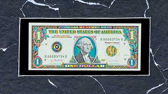 hand colored money art by west roberts